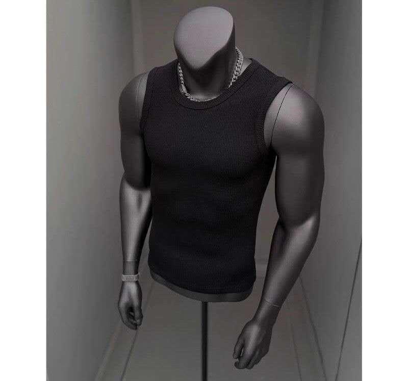 Vintage Ribbed Black Tank Top