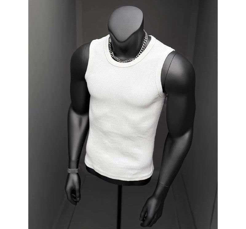 Vintage Ribbed Black Tank Top