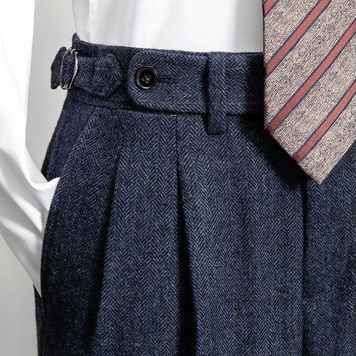 Italian Wool High Waisted Slim Fit Pants modern comfort - Stilles